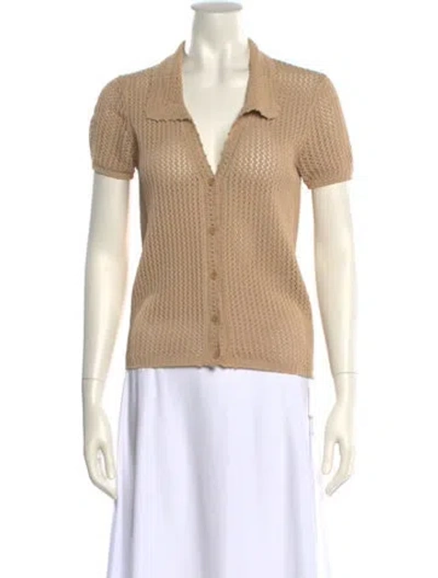 Pre-owned Sandro V-neck Sweater In Neutral