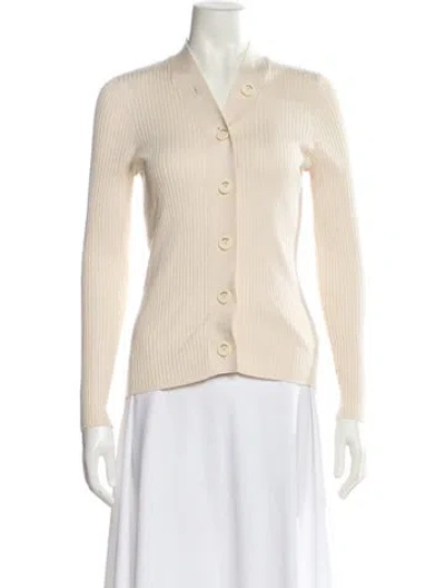 Pre-owned Sandro V-neck Sweater In Neutral