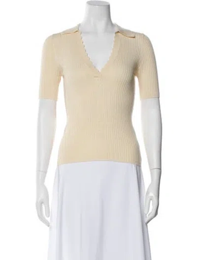 Pre-owned Sandro V-neck Sweater In Neutral