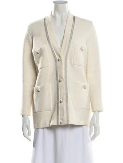 Pre-owned Sandro V-neck Sweater In Neutral