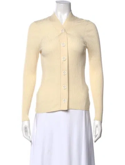 Pre-owned Sandro V-neck Sweater In Neutral