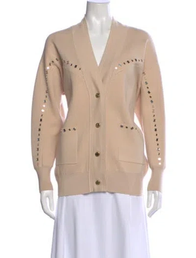 Pre-owned Sandro V-neck Sweater In Neutral