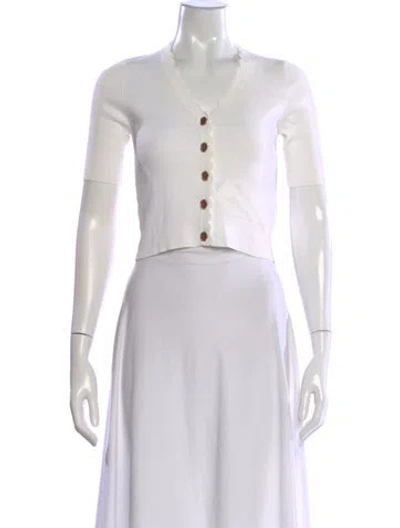 Pre-owned Sandro V-neck Sweater In Neutral