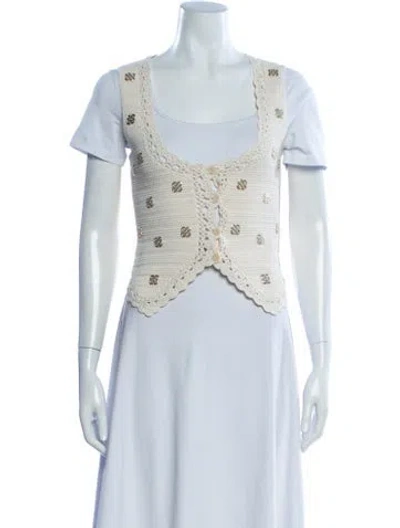 Pre-owned Sandro V-neck Sweater In Neutral