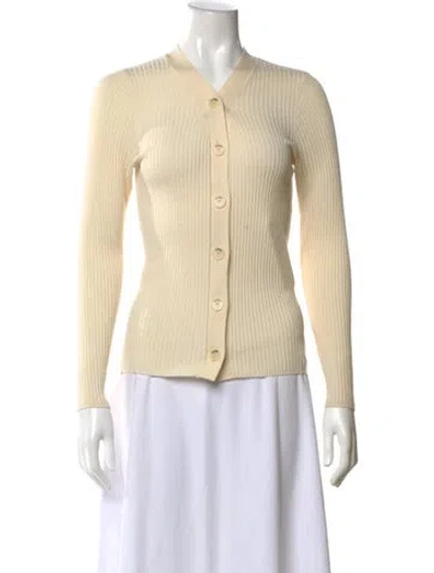 Pre-owned Sandro V-neck Sweater In Neutral