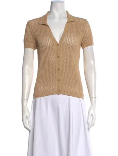 Pre-owned Sandro V-neck Sweater In Neutral