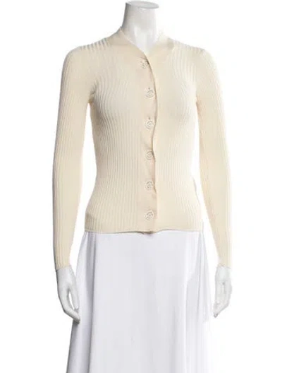 Pre-owned Sandro V-neck Sweater In Neutrals