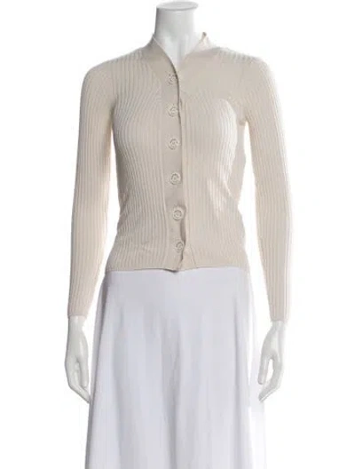 Pre-owned Sandro V-neck Sweater In Neutrals