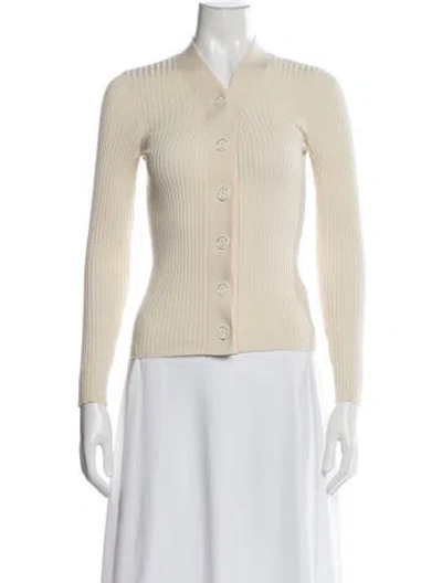 Pre-owned Sandro V-neck Sweater In Neutrals