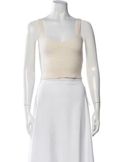 Pre-owned Sandro V-neck Sweater In Neutrals