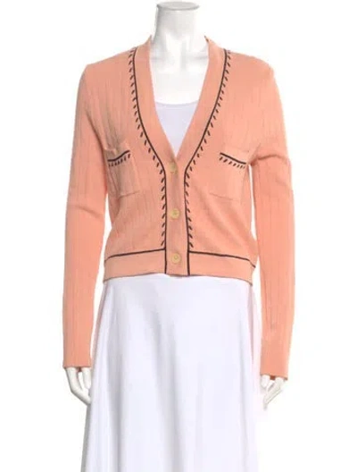Pre-owned Sandro V-neck Sweater In Orange
