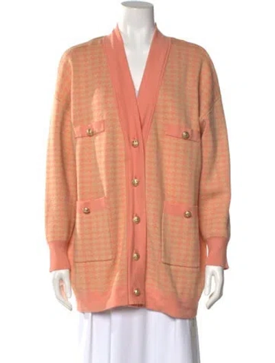 Pre-owned Sandro V-neck Sweater In Orange