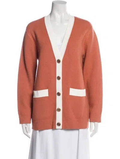 Pre-owned Sandro V-neck Sweater In Orange