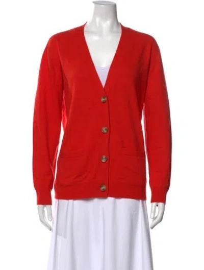 Pre-owned Sandro V-neck Sweater In Orange