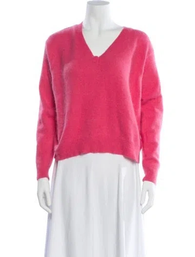 Pre-owned Sandro V-neck Sweater In Pink