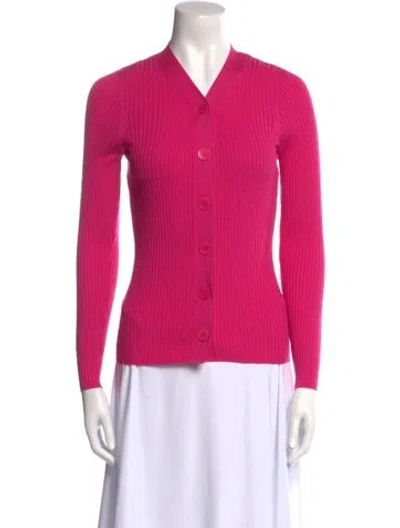 Pre-owned Sandro V-neck Sweater In Pink