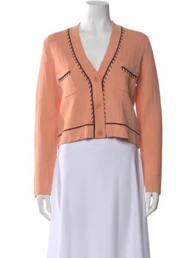 Pre-owned Sandro V-neck Sweater In Pink