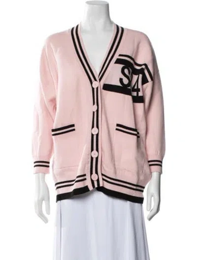 Pre-owned Sandro V-neck Sweater In Pink