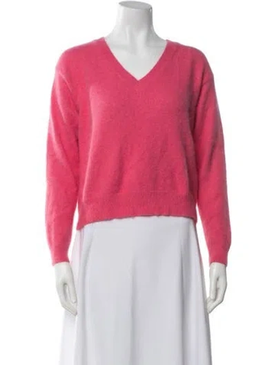 Pre-owned Sandro V-neck Sweater In Pink