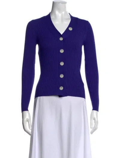 Pre-owned Sandro V-neck Sweater In Purple