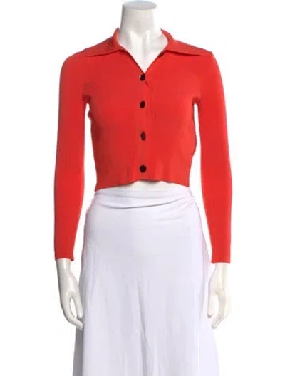 Pre-owned Sandro V-neck Sweater In Red