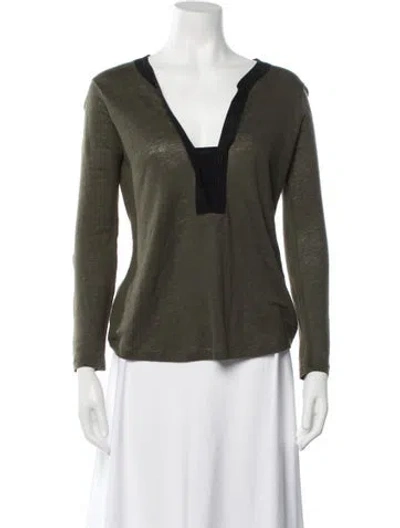 Pre-owned Sandro V-neck Sweater W/ Tags In Green
