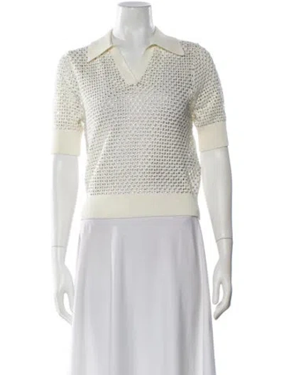 Pre-owned Sandro V-neck Sweater In White