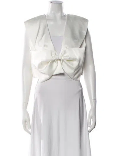 Pre-owned Sandro V-neck Sweater In White