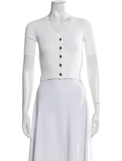Pre-owned Sandro V-neck Sweater In White