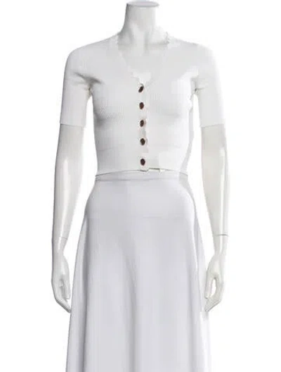 Pre-owned Sandro V-neck Sweater In White