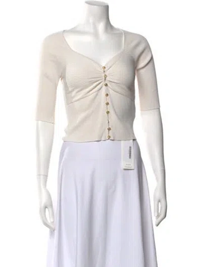 Pre-owned Sandro V-neck Sweater In White