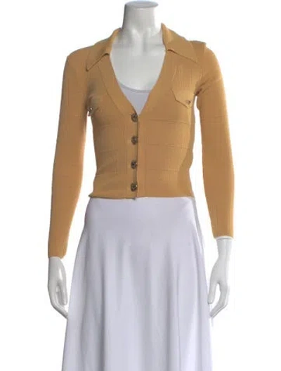 Pre-owned Sandro V-neck Sweater In Yellow