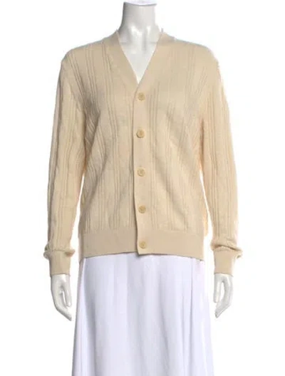 Pre-owned Sandro V-neck Sweater In Yellow