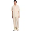 Sandro Waffled Shirt In Ivory.
