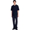 Sandro Waffled Shirt In Midnight Blue