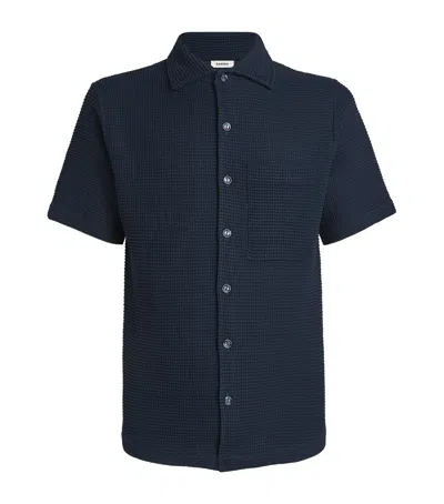 SANDRO WAFFLE-EFFECT SHORT-SLEEVE SHIRT