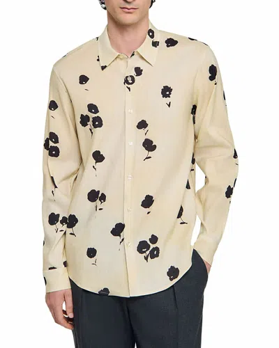 Sandro Water Flower Button Front Shirt In Neutral