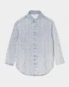 Sandro Wave Embellished Denim Shirt In Light Bu Jean