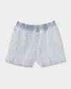Sandro Beaded And Rhinestone Denim Shorts In Light Bu Jean
