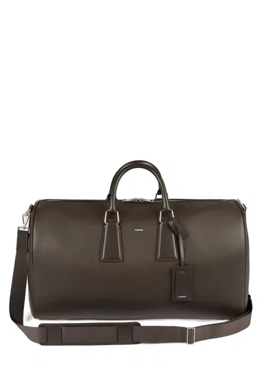 Sandro Weekend 皮质效果旅行包 In Brown