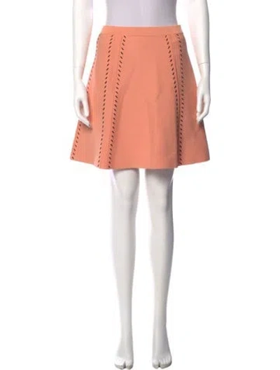 Pre-owned Sandro Whipstitch Trim Mini Skirt In Pink