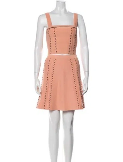 Pre-owned Sandro Whipstitch Trim Skirt Set In Pink