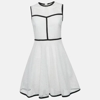 Pre-owned Sandro White Lace Mini Dress S