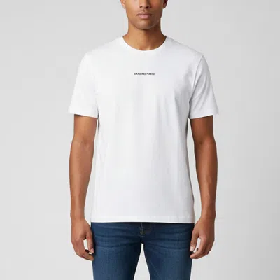 Pre-owned Sandro White Logo Embroidered Jersey Crewneck T-shirt M