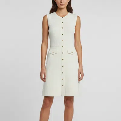 Pre-owned Sandro White Rib Knit Sleeveless Mini Dress Xs