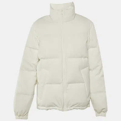 SANDRO WHITE SYNTHETIC PUFFER JACKET