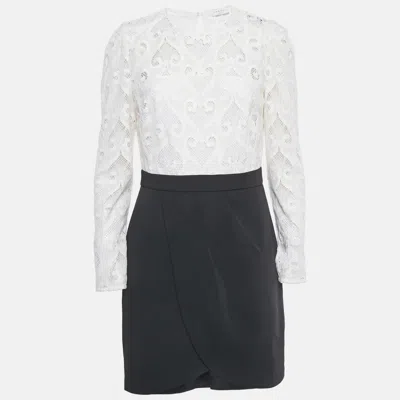 Sandro White/black Lace Camelia Mini Dress
