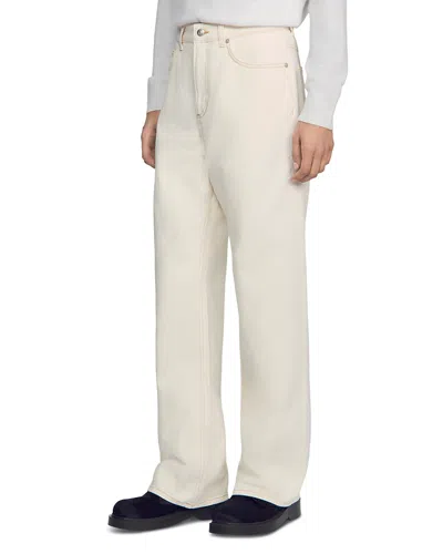 Sandro Wide Fit Cotton 31.5 Jeans In Ecru In White