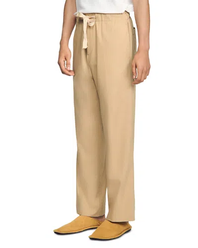 Sandro Wide Fit Cotton Rope Pants In Brown