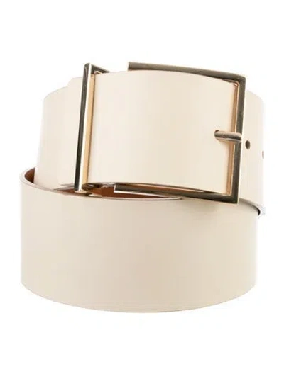 Pre-owned Sandro Wide Leather Waist Belt In Neutrals